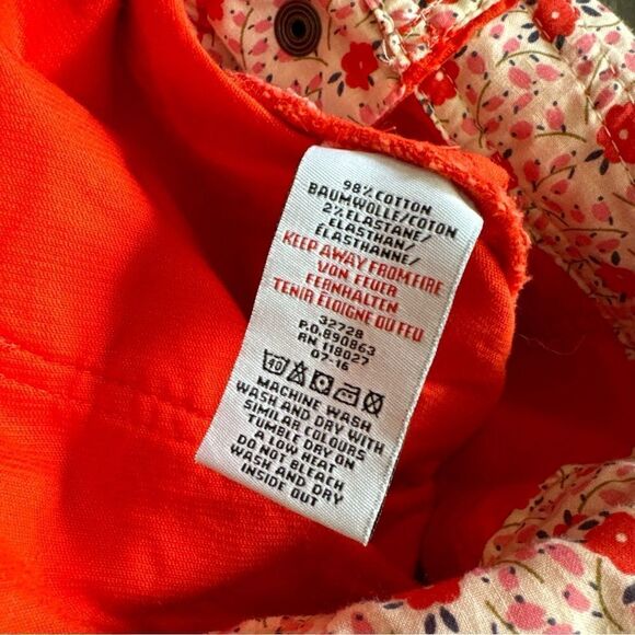 Mini Boden Corduroy Orange Floral Overalls Size 11-12Y - Picture 6 of 9